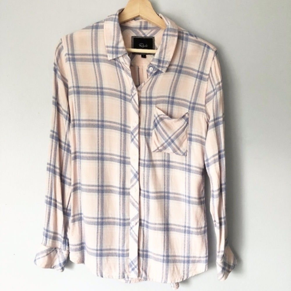 Rails Hunter Plaid Button-front Top Pink & Blue